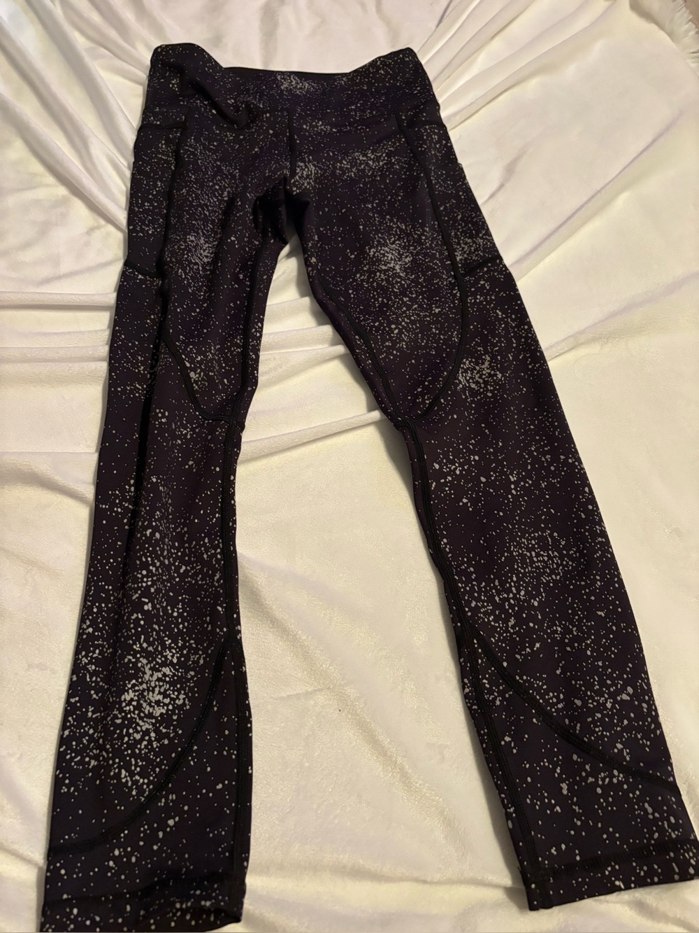 ZYIA Active Leggings 6-8 Galaxy Star Print High Rise Side Pocket Workout